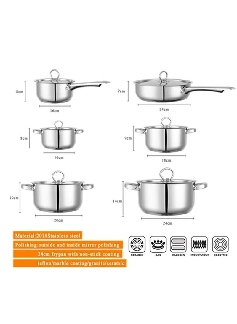 Stainless Steel Pots & Pans Set Dishwasher Safe 15 Pieces - Image 5