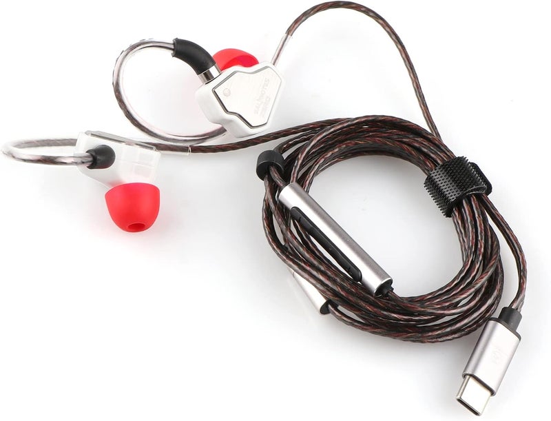 Linsoul 7Hz Salnotes Zero HiFi سماعة أذن داخلية بمحرك ديناميكي 10 مم مع غشاء مركب معدني وواجهة من الفولاذ المقاوم للصدأ وكابل OFC قابل للفصل ثنائي السن (أبيض، مع ميكروفون، نوع C) - Image 3