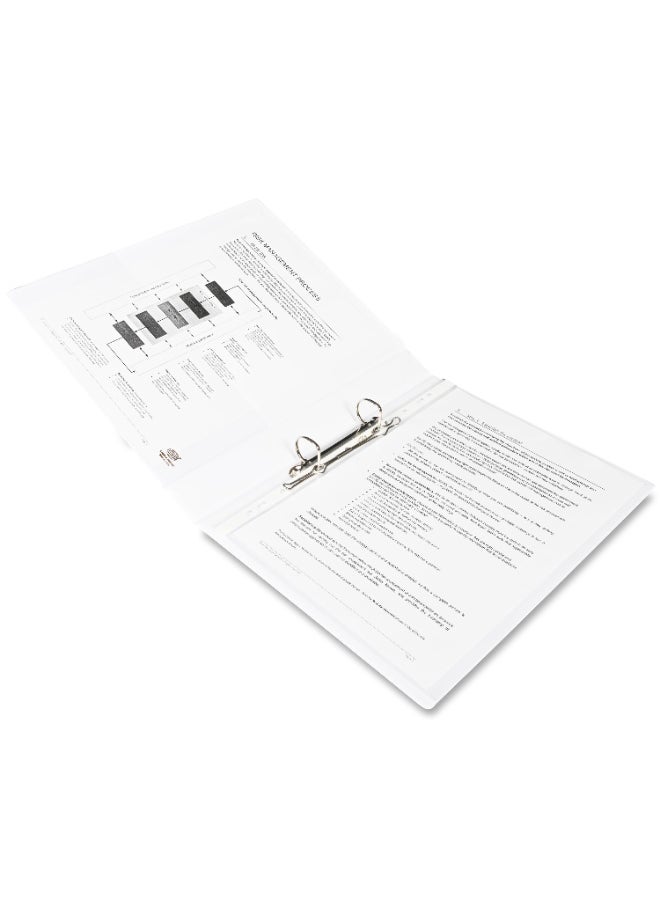 FIS Presentation Binder, A4 Size(210x297mm), 2[D]Ring Type, 20mm Ring Size, 1.50" Inches Spine with Clear PVC Pocket For Easy Insert Your Label Design, Packet of 2 Pieces, White Color-FSBD220DPB/2  - Image 4