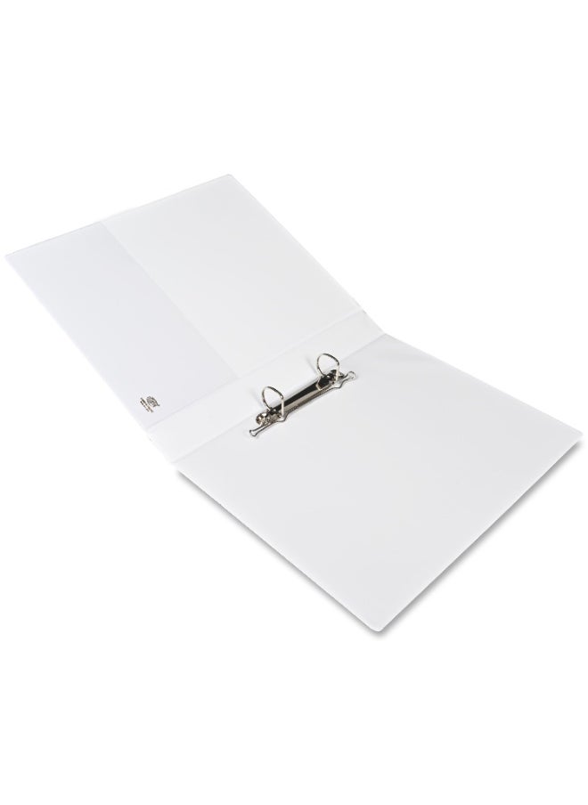 FIS Presentation Binder, A4 Size(210x297mm), 2[D]Ring Type, 20mm Ring Size, 1.50" Inches Spine with Clear PVC Pocket For Easy Insert Your Label Design, Packet of 2 Pieces, White Color-FSBD220DPB/2  - Image 3