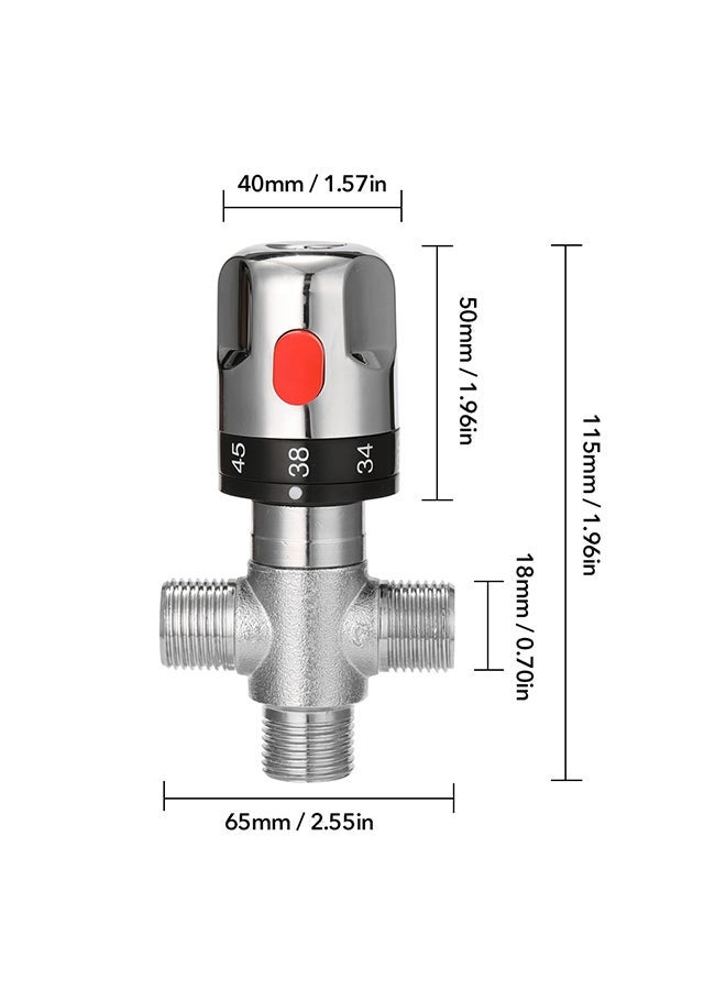 NIBEMINENT Adjustable Thermostatic Mixer Valve Silver 13x7x7.50centimeter - Image 3