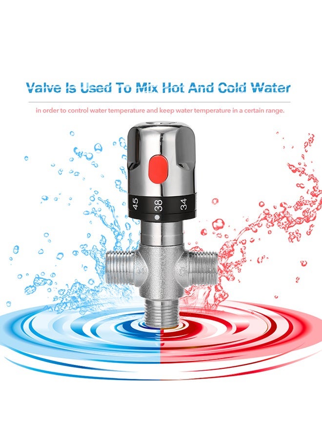 NIBEMINENT Adjustable Thermostatic Mixer Valve Silver 13x7x7.50centimeter - Image 5