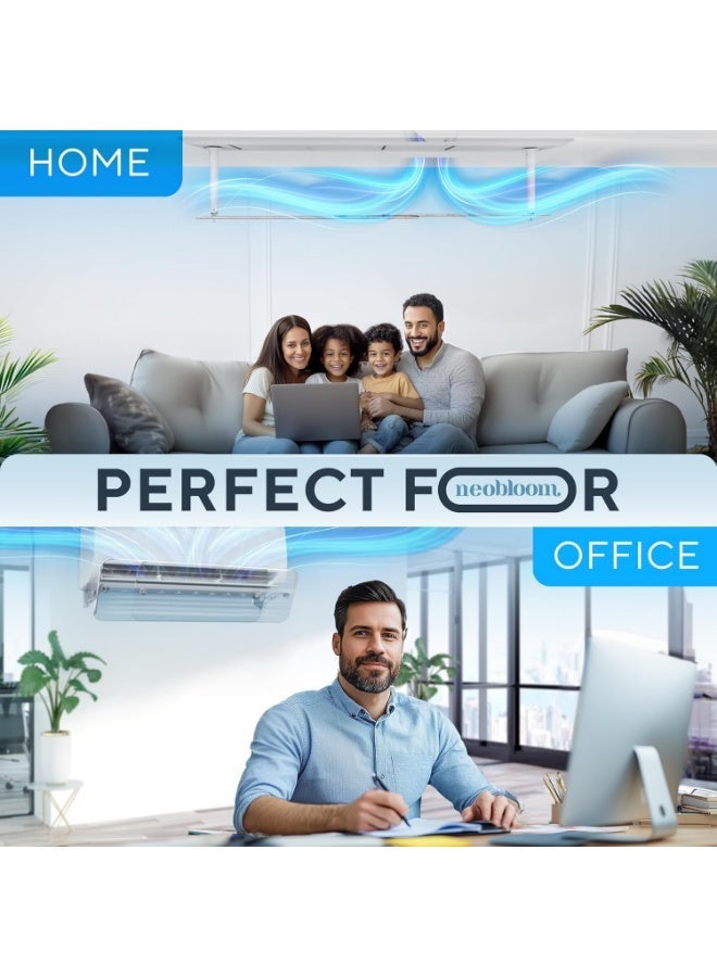 عاكس هواء مكيف الهواء، عاكس مكيف هواء قابل للتعديل الطول والزاوية (56-102 سم) حواجز مانعة للرياح، دوران هواء التبريد/التدفئة، زجاج أمامي مضاد للهواء المباشر - Image 5