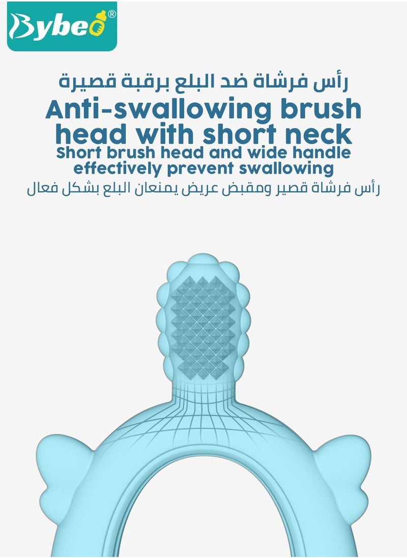 Bybeo 3 in 1 Baby Training Toothbrush Set - Infant to Toddler Oral Care Silicone Toothbrushs for Baby - Food Grade Silicone, Extra Soft Bristles, Perfect for 3+,6+,12+ Months  - Image 5