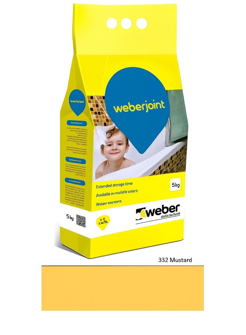 Weber Tile Grout Cement Based Pre Mixed Tile Joint Grout 5Kg-(MUSTARD) - Image 1