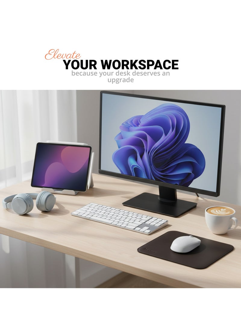 ABARCY Dual-Sided Leather Mouse Pad - Small, 25x20 cm (9.84 x 7.87 inch), Waterproof, Non-Slip, Stitched Edges, Multi-Use, Gaming & Office - Black & Red, Portable, Smooth Movement - Image 5