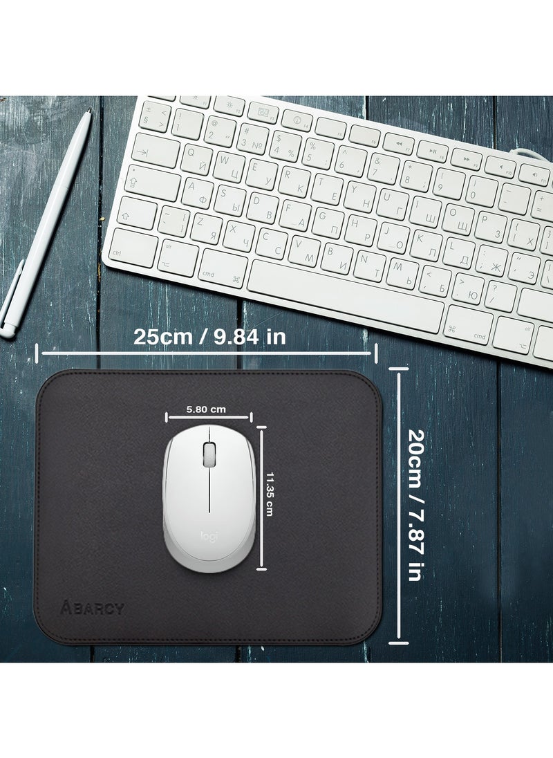 ABARCY Dual-Sided Leather Mouse Pad - Small, 25x20 cm (9.84 x 7.87 inch), Waterproof, Non-Slip, Stitched Edges, Multi-Use, Gaming & Office - Black & Red, Portable, Smooth Movement  - Image 5
