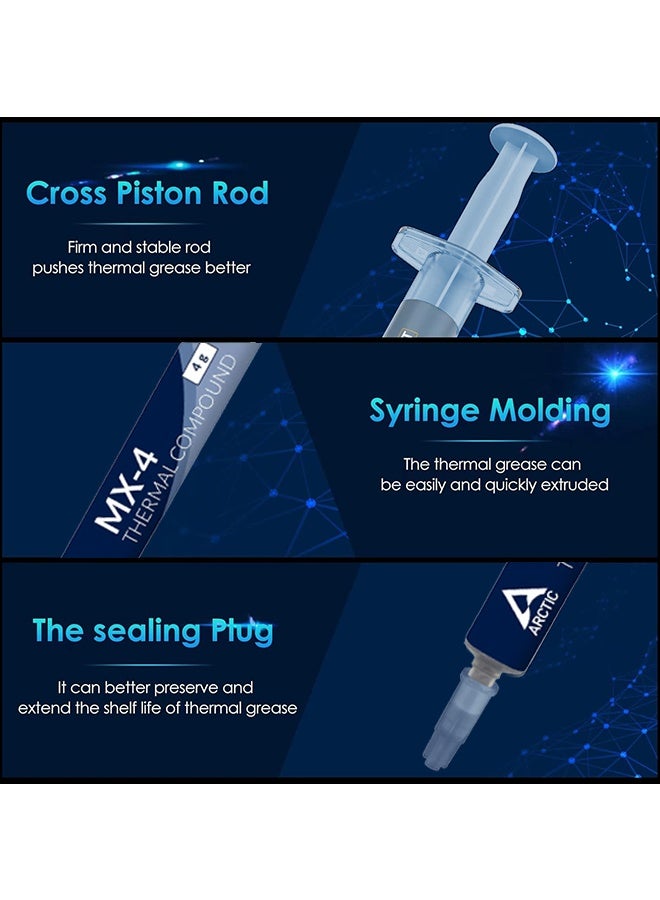 Arctic MX-4 (4g) Ultimate Performance Thermal Paste - Premium Performance Thermal Paste for All Processors (CPU, GPU - PC), Very high Thermal Conductivity, Long Durability, Safe Application, Non-Conductive - With Scraper - Image 3