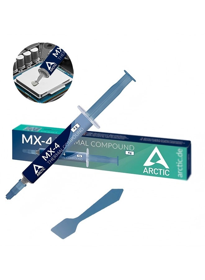Arctic MX-4 (4g) Ultimate Performance Thermal Paste - Premium Performance Thermal Paste for All Processors (CPU, GPU - PC), Very high Thermal Conductivity, Long Durability, Safe Application, Non-Conductive - With Scraper - Image 1
