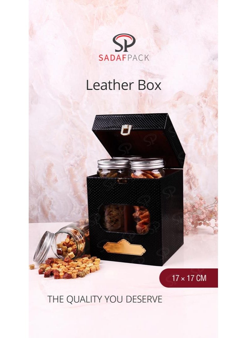 صندوق جلد فاخر للعرض والتقديم