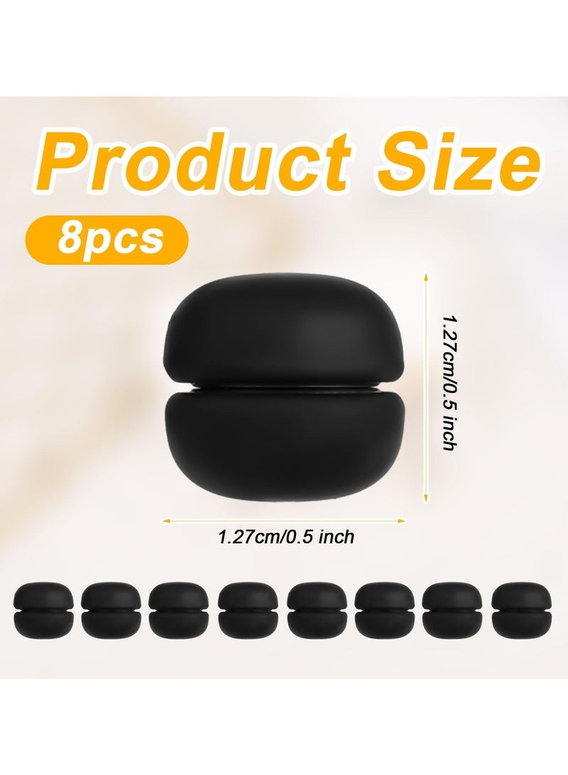 8pcs Magnetic Hijab Pins, Small Hijab Magnets Multi-Purpose No-Snag Scarf Clasp Pinless Brooch for Women Men Shawl Scarves Clothes (Black) - Image 2