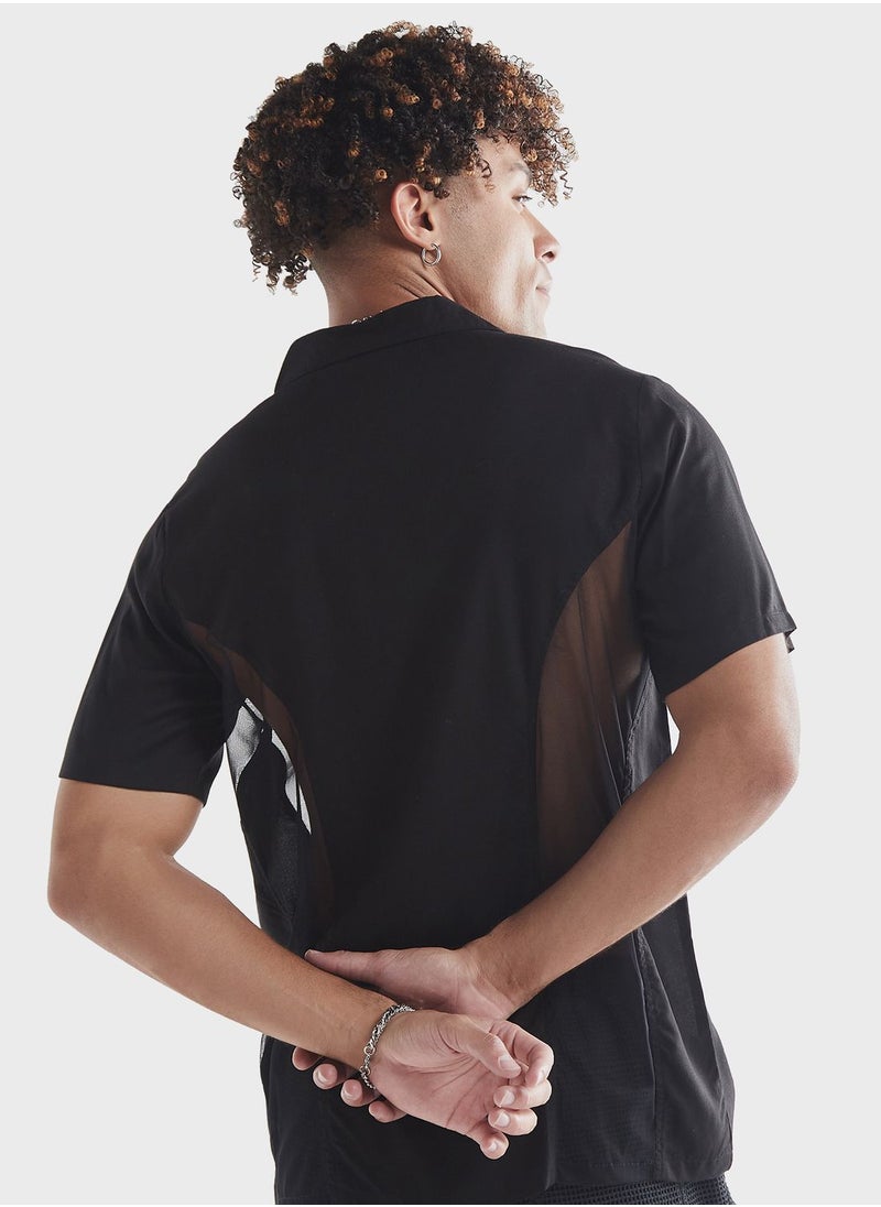 FAV Mesh Panelled  Regular Fit Shirt  - Image 2
