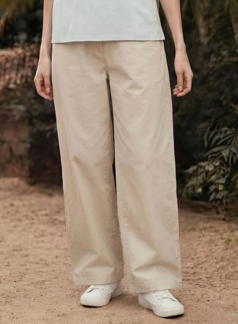 Women's Cool Touch Cotton Poplin Wide Leg Pants