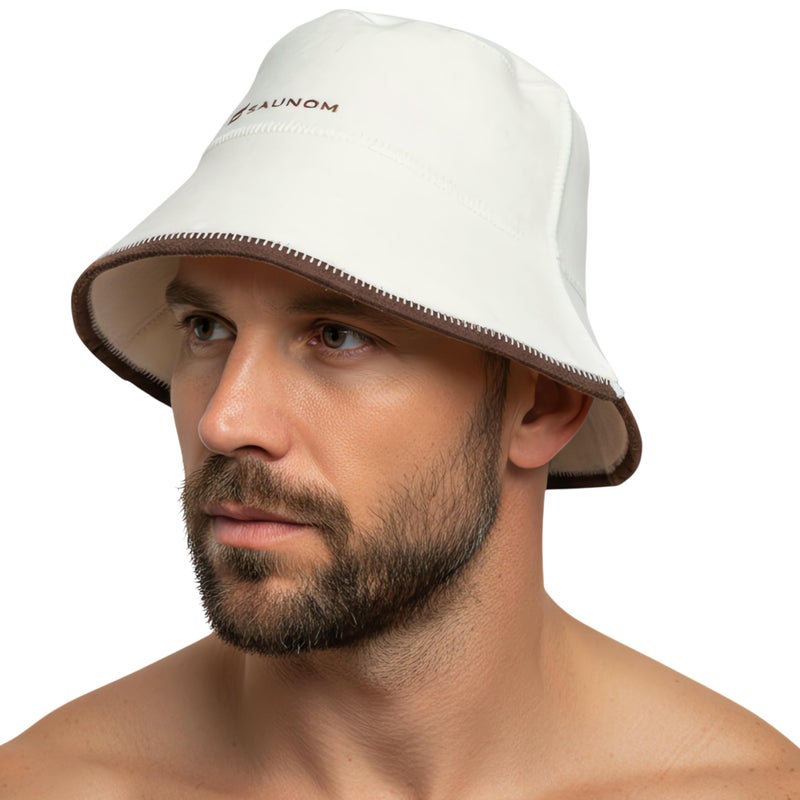 SAUNOM Wool Sauna Hat for Men and Women â€” 100% Natural Wool â€” Breathable, Itch-Free and Odor Resistant Sauna Cap â€” Ideal Banya Hat for Men - Image 1
