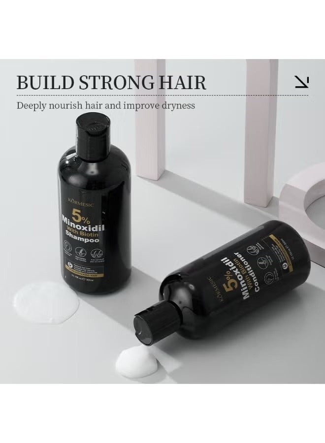 KORMESIC 5% Minoxidil Shampoo Conditioner 300ml 5% Minoxidil Scalp Massage Cream 100g 5% Minoxidil Scalp Essence Water 30ml Set - Image 3