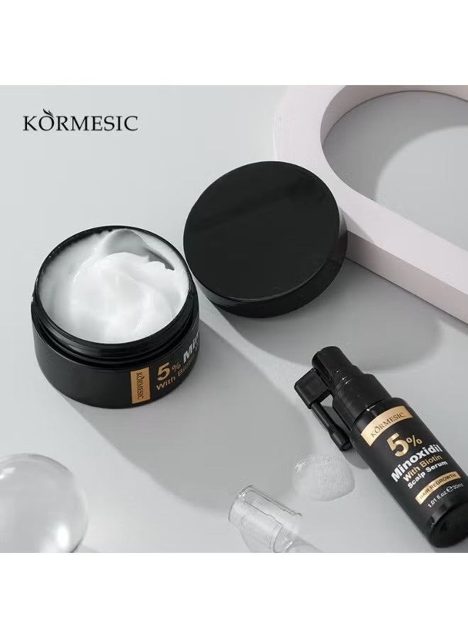 KORMESIC 5% Minoxidil Shampoo Conditioner 300ml 5% Minoxidil Scalp Massage Cream 100g 5% Minoxidil Scalp Essence Water 30ml Set - Image 5