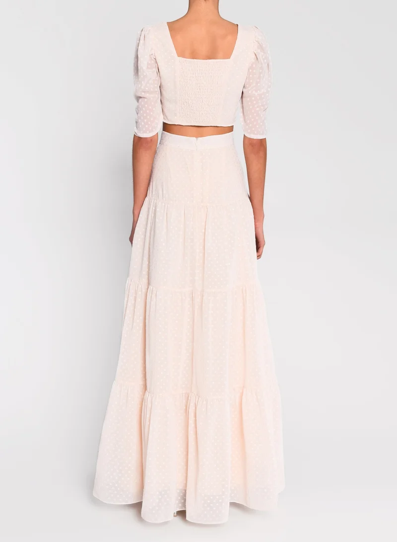 ترو ديكادينس Cream Dobby Spot Cropped Top
