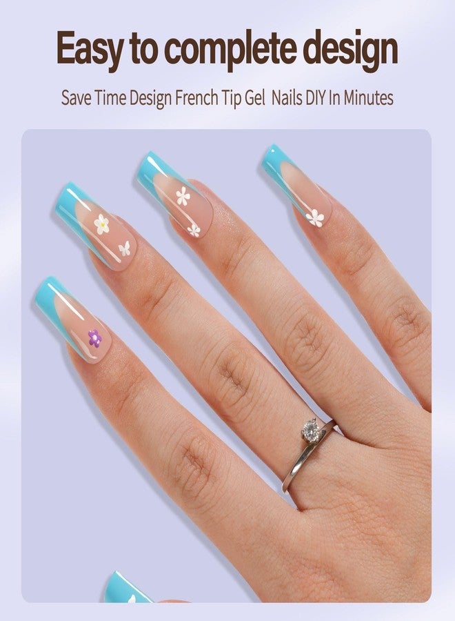 Misssix XBASICTIPS French Gel Nail Tips, 150Pcs Soft Gel French Tip Press on Nails, Long Square Pre-Shaped Fake Nails, No Need to File for Art DIY 15 Sizes - Image 2