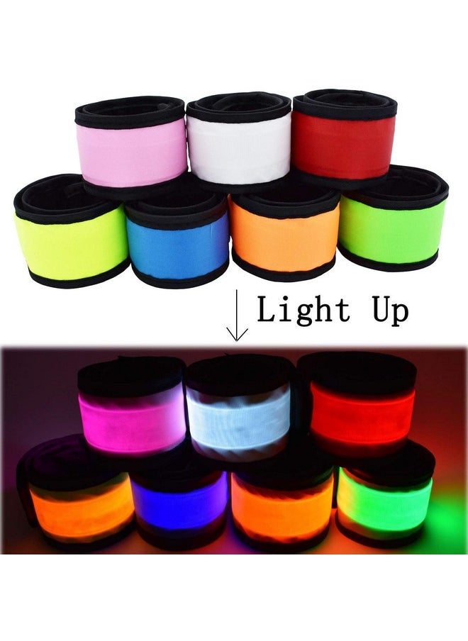 AMNQUERXUS Led Glow Slap Bracelet Light Up Wristband 7 Pack High Visibility Safety Gear For Cycling Walking Running Concert Camping Outdoor Sports Fits Women Men & Kids (7 Pack (Colorful))  - Image 3