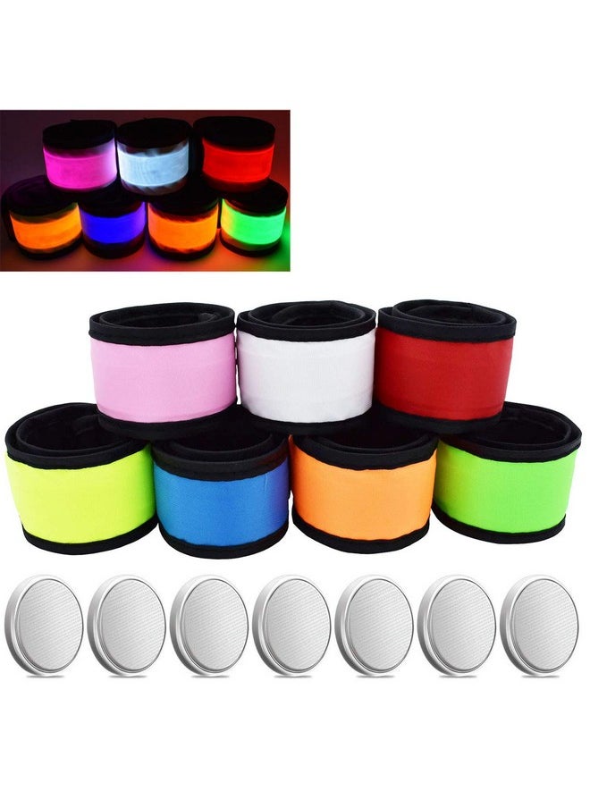 AMNQUERXUS Led Glow Slap Bracelet Light Up Wristband 7 Pack High Visibility Safety Gear For Cycling Walking Running Concert Camping Outdoor Sports Fits Women Men & Kids (7 Pack (Colorful))  - Image 2