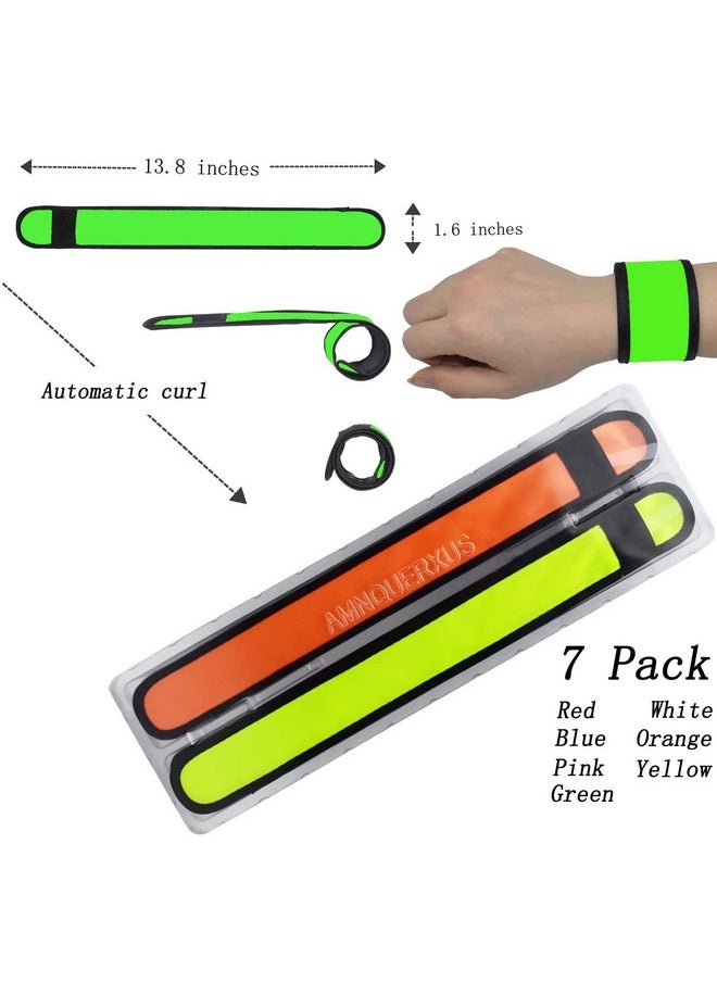 AMNQUERXUS Led Glow Slap Bracelet Light Up Wristband 7 Pack High Visibility Safety Gear For Cycling Walking Running Concert Camping Outdoor Sports Fits Women Men & Kids (7 Pack (Colorful))  - Image 4
