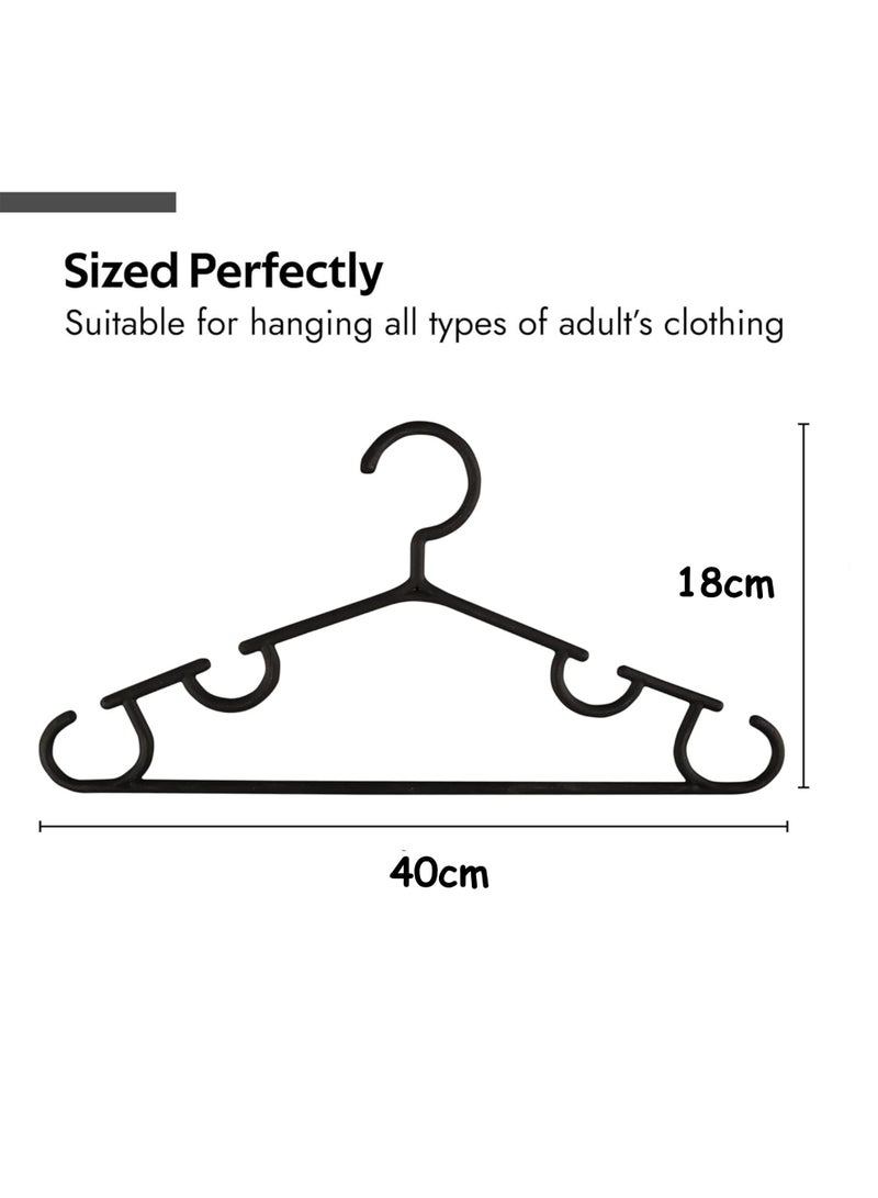 Toshionics Pack of 10 Hangers | Multi-Purpose Hangers for Trouser-Skirts-Coat-Dresses-Ties | Plastic Clothes Almirah Hangers | Hangers for Wardrobe-Cabinets-Closet | White - Image 3