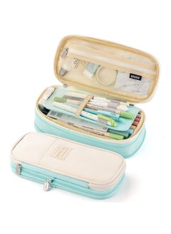 EASTHILL EASTHILL Big Capacity Pencil Pen Case Office College School Large Storage High Capacity Bag Pouch Holder Box Organizer (Cyan)  - Image 1