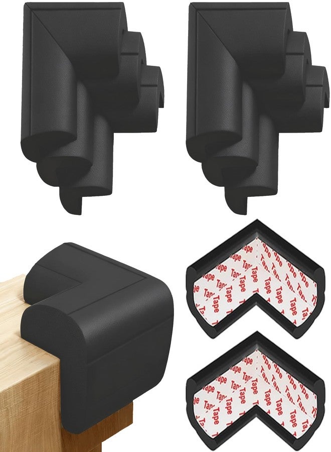 Dekukar 8 Pack Large Table Corner Protector for Kids, Baby Proofing Soft Rubber Foam Cushion Corner Covers, Heavy-Duty Corner Bumper Guards for Furniture Stair Cabinet Fireplace - Pre-Taped, Black - Image 1