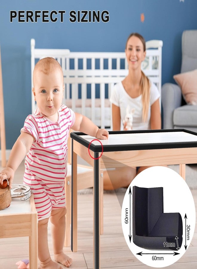 Dekukar 8 Pack Large Table Corner Protector for Kids, Baby Proofing Soft Rubber Foam Cushion Corner Covers, Heavy-Duty Corner Bumper Guards for Furniture Stair Cabinet Fireplace - Pre-Taped, Black - Image 3