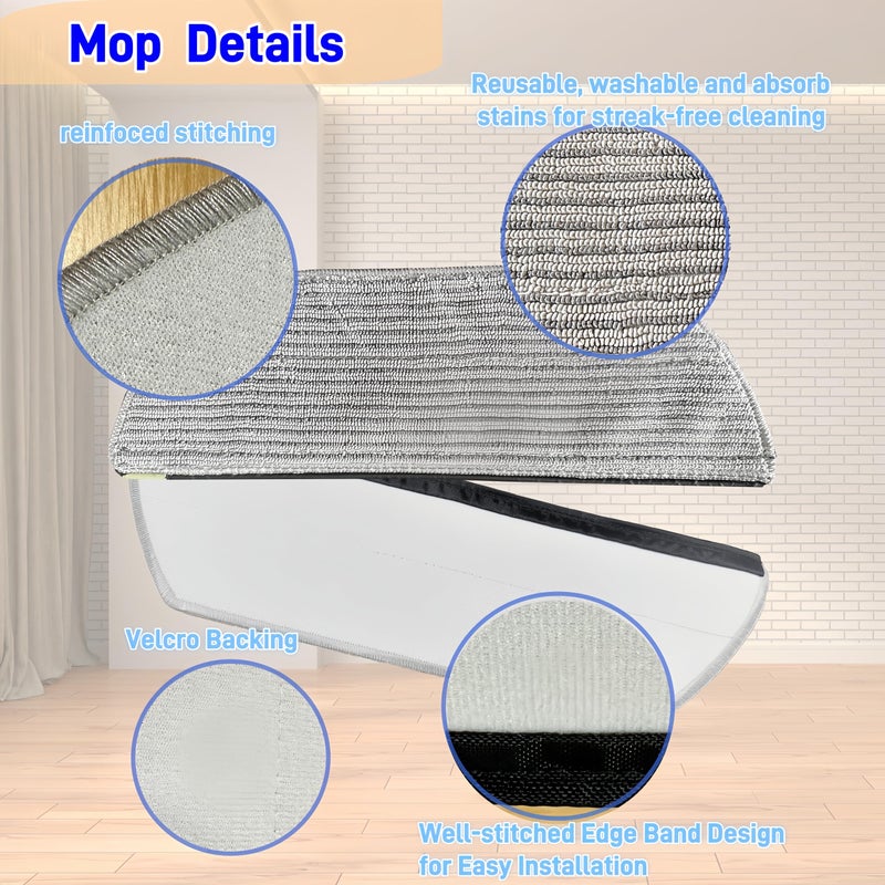 Avaenzo Replacement Mop Pads Compatible with Shark AV2800ZE RV2820YE RV2820ZE AV2820S AV2820AE RV2800AE RV2800S PowerDetect Never Touch Pro Robot Vacuum,Washable Reusable Replacement Microfiber Soft Mop Pads - Image 2