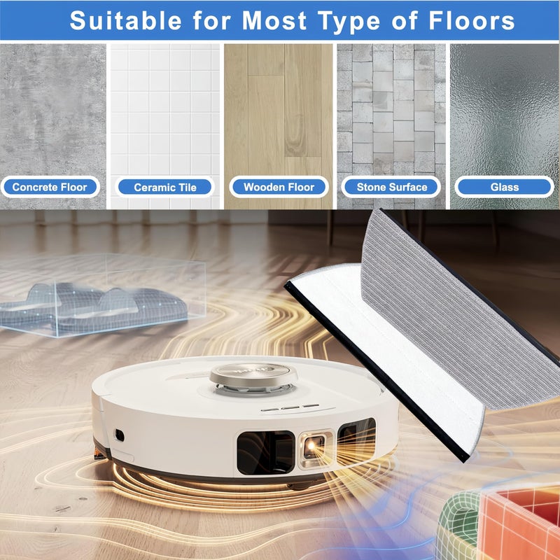 Avaenzo Replacement Mop Pads Compatible with Shark AV2800ZE RV2820YE RV2820ZE AV2820S AV2820AE RV2800AE RV2800S PowerDetect Never Touch Pro Robot Vacuum,Washable Reusable Replacement Microfiber Soft Mop Pads - Image 5