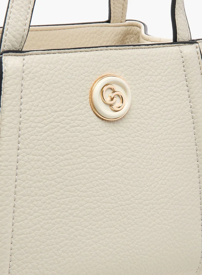 Celeste Textured Tote Bag with Zip Closure and Detachable Strap