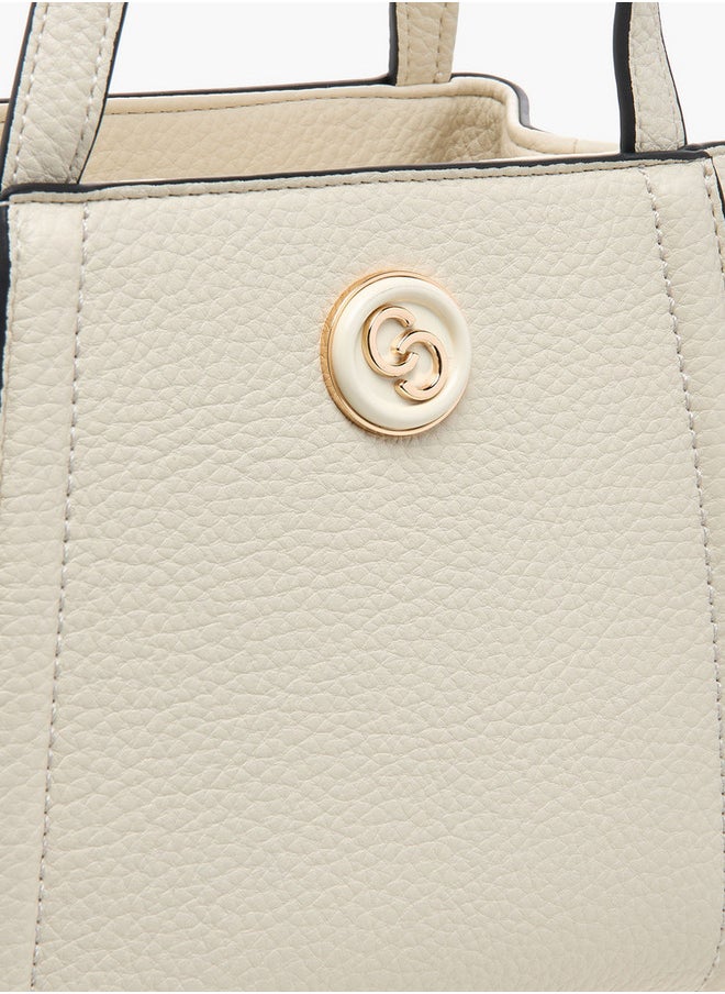 Celeste Textured Tote Bag with Zip Closure and Detachable Strap  - Image 4