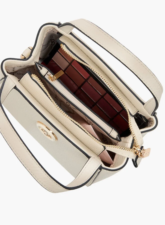 Celeste Textured Tote Bag with Zip Closure and Detachable Strap