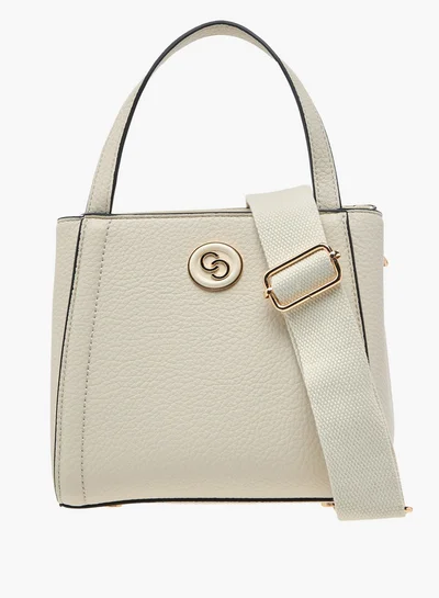 Celeste Textured Tote Bag with Zip Closure and Detachable Strap