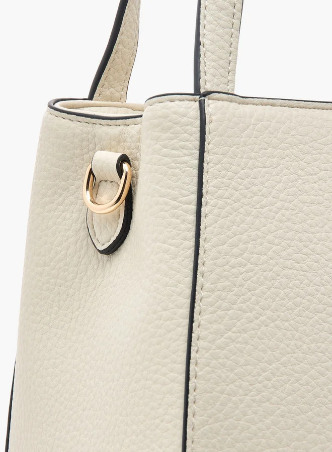 Celeste Textured Tote Bag with Zip Closure and Detachable Strap
