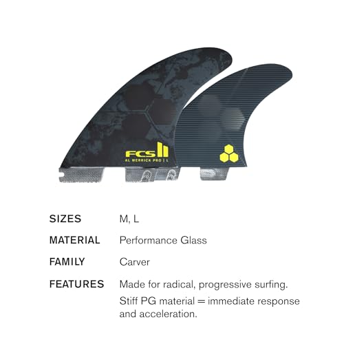 FCS II Al Merrick Tri Fins (Yellow, Large) - Image 4