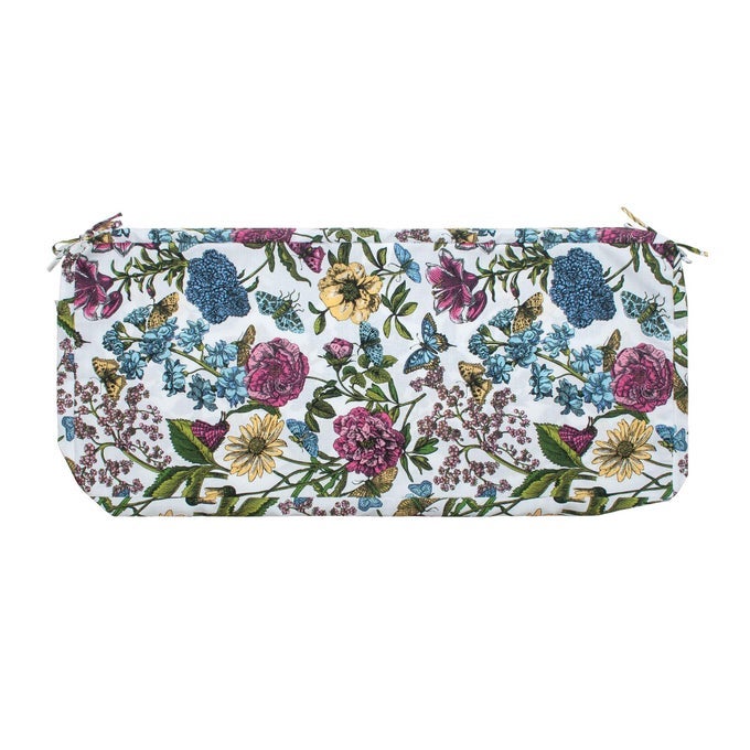 Outdoor Bench Cushion Cover 48 x18 x 3 inchWater Resistant Cover with ZipperTiesFadeResistant SlipcoverPatio Porch Swing Cushion Cover Replacement OnlyNo InsertButterfly Flower