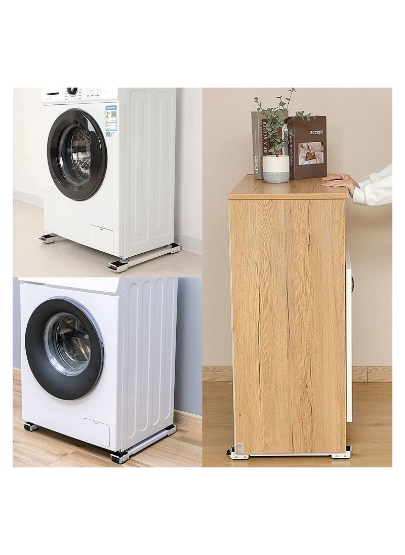 Toshionics - Heavy Duty Adjustable Appliance Base with Moving Roller for Home Appliances Washing Machines Refrigerators Dryers Dishwashers and Equipment with Wheels Anti-Skid Pad for 300kg with Brake - Image 1
