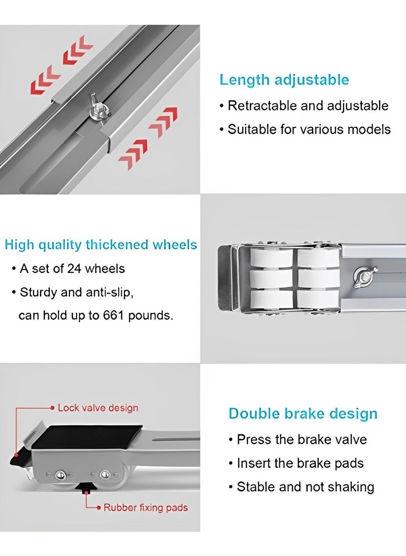 Toshionics - Heavy Duty Adjustable Appliance Base with Moving Roller for Home Appliances Washing Machines Refrigerators Dryers Dishwashers and Equipment with Wheels Anti-Skid Pad for 300kg with Brake - Image 1