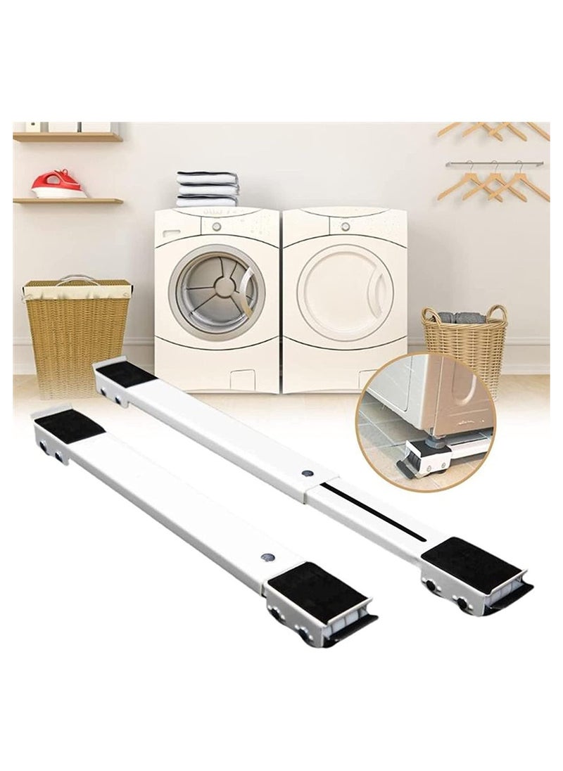 Toshionics - Heavy Duty Adjustable Appliance Base with Moving Roller for Home Appliances Washing Machines Refrigerators Dryers Dishwashers and Equipment with Wheels Anti-Skid Pad for 300kg with Brake - Image 1