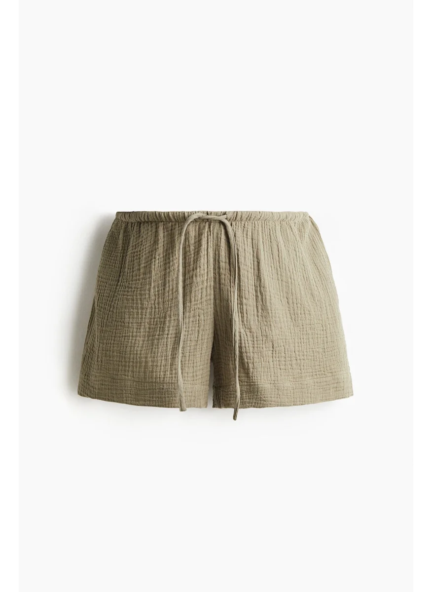 H&M Mama Drawstring Muslin Shorts