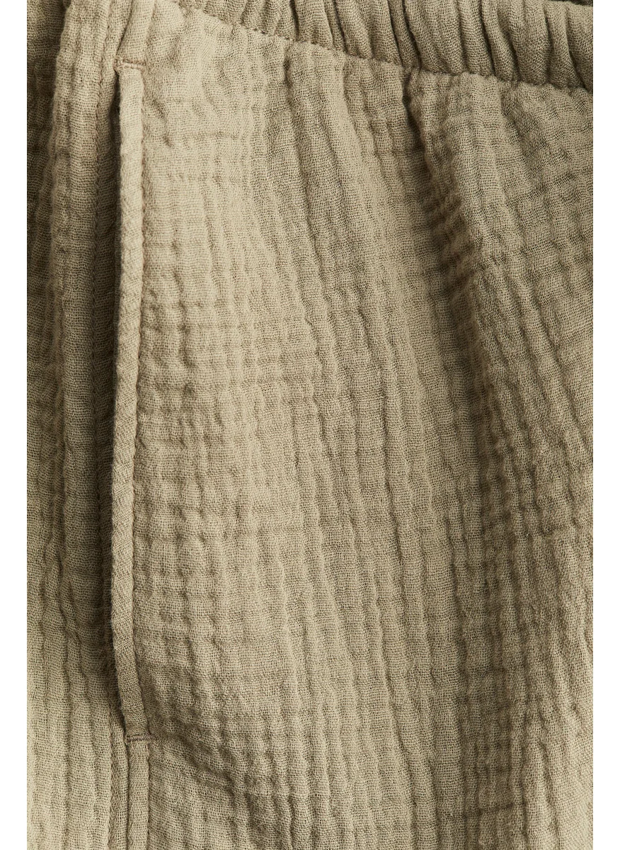 H&M Mama Drawstring Muslin Shorts