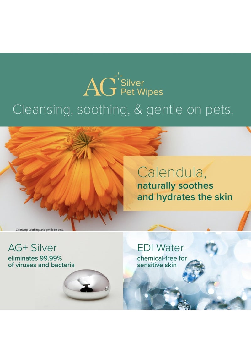 NurturePro NurturePro AG+ Silver Pet Wet Wipes -Aloe Vera (100 Sheets/ Pack)  - Image 2