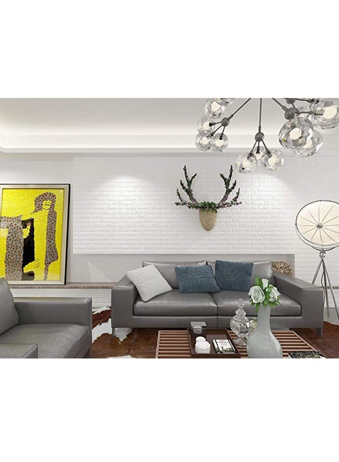 HOME TASTE 3D Brick Wall Stickers - Self Adhesive, Waterproof Pe Foam, White Wallpaper For Living Room, Tv Wall, And Home Decor - Image 5