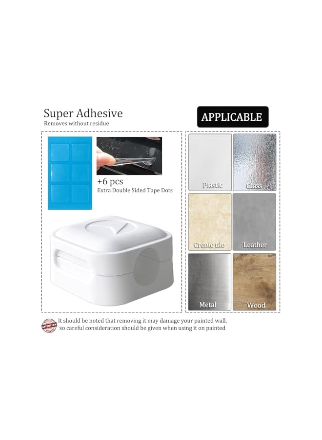 promass COOLive Magnetic Cord Organizer, 6Pcs Magnetic Cable Clips Adhesive Cord Holder Under Desk Charger Cord Holder Management for Home Kitchen Appliances Office Desktop Car Nightstand - White - Image 4