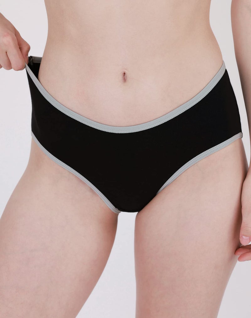 INNERSY Womens Underwear Cotton Hipster Panties Regular & Plus Size 6-Pack, Black/Dress Blues/Grey/Rumba Red/Teal Green, Large - Image 2