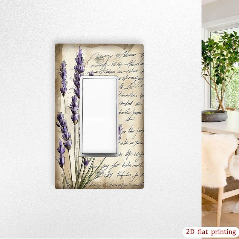 Lavender Decor Switch Wall Plate 2D Flat Printed Flower Design Duplex Outlet Cover Easy Install Durable Plastic Safe For Single Double Pole Switches Farmhouse Bedroom Kitchen Living Room - Image 4