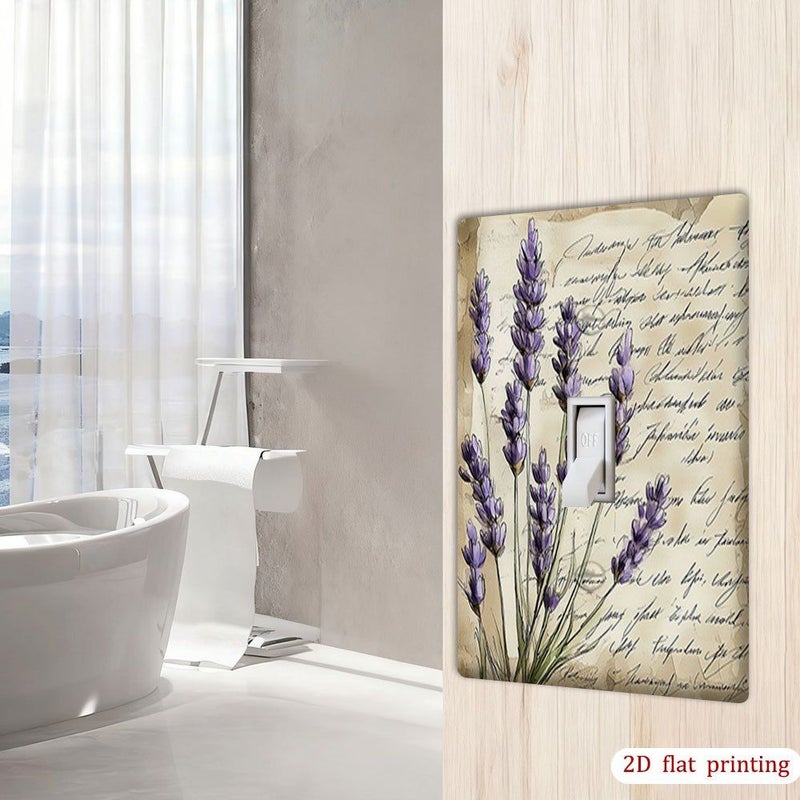 Lavender Decor Switch Wall Plate 2D Flat Printed Flower Design Duplex Outlet Cover Easy Install Durable Plastic Safe For Single Double Pole Switches Farmhouse Bedroom Kitchen Living Room - Image 5