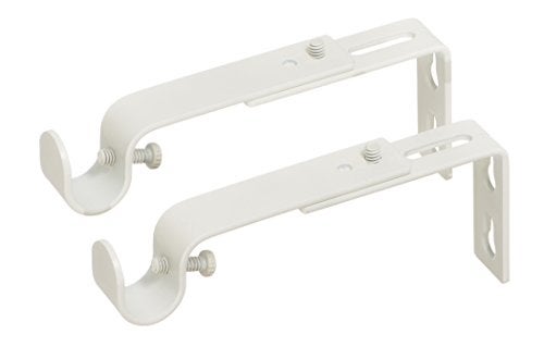 Ivilon Adjustable Brackets for Curtain Rods - for 1/2 or 5/8 Inch Rods. Set of 2 - Ivory - Image 2